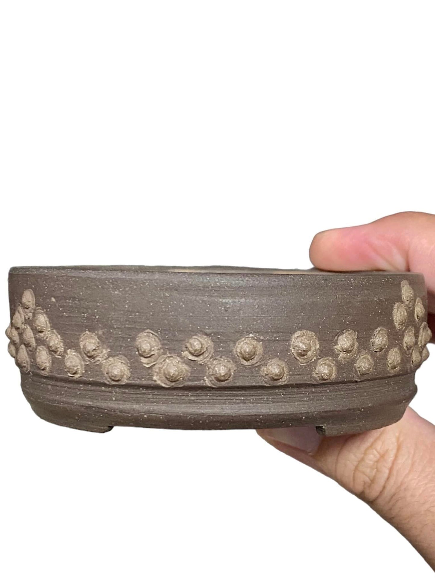 Deiju - Old Signed Riveted Drum Bonsai Pot (3-3/8" wide)