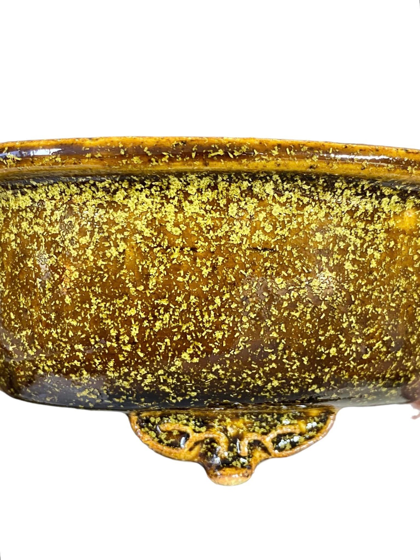 Kiyoshi Kiowai “Fuka” - Gold Glazed Mokko Bonsai Pot (7-1/2" wide)