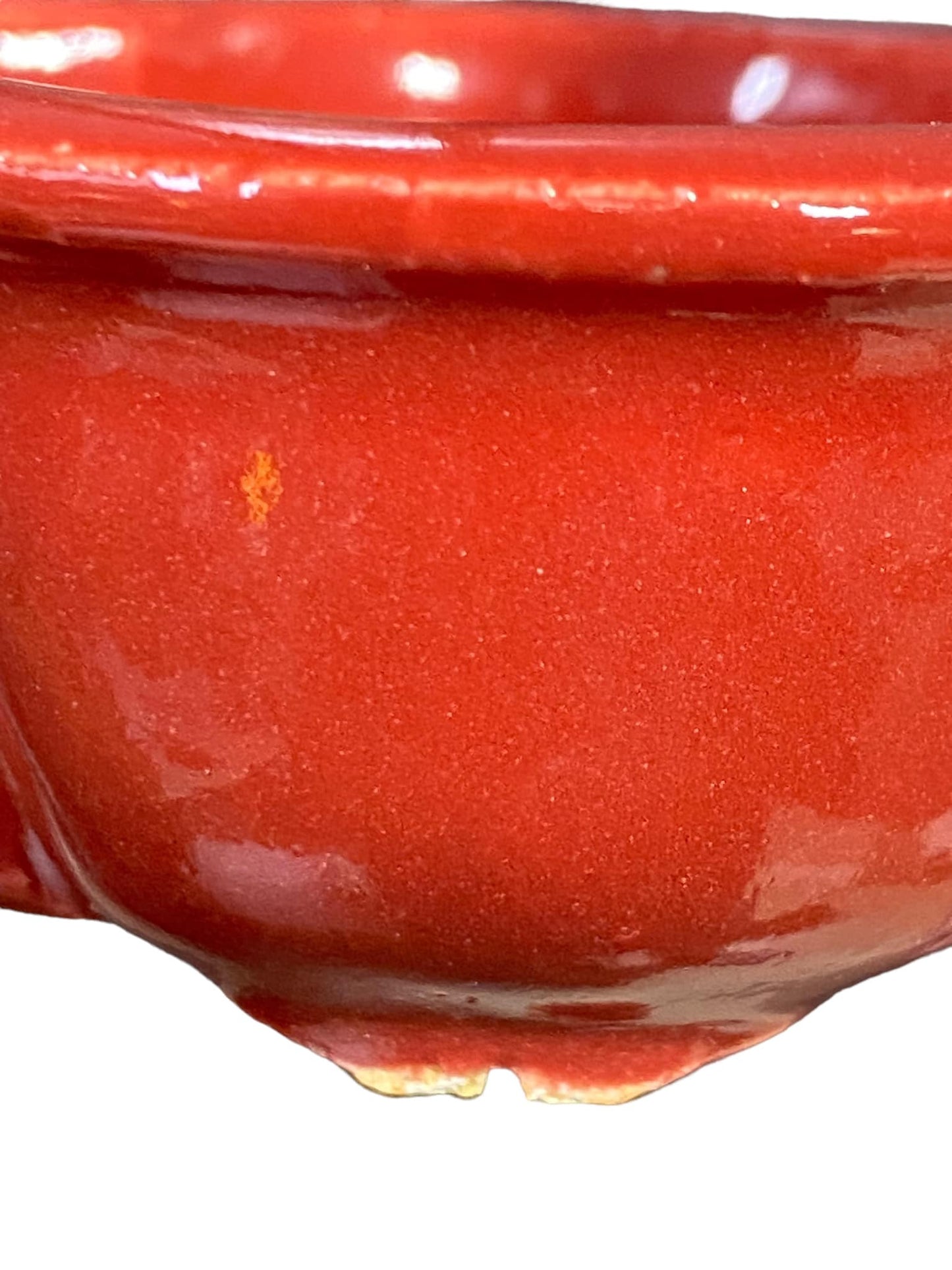 Kiyoshi Kiowai “Fuka” -  Rich Red Glazed Bonsai Pot (2-7/8" wide)