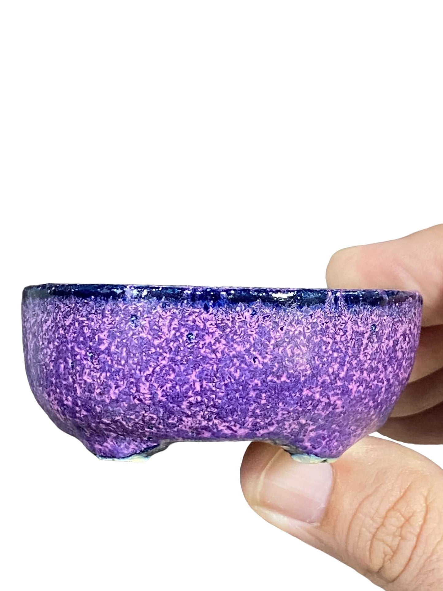 Kiyoshi Kiowai “Fuka” - Purple Glazed Bonsai Pot and Suiban (2-7/8" wide)