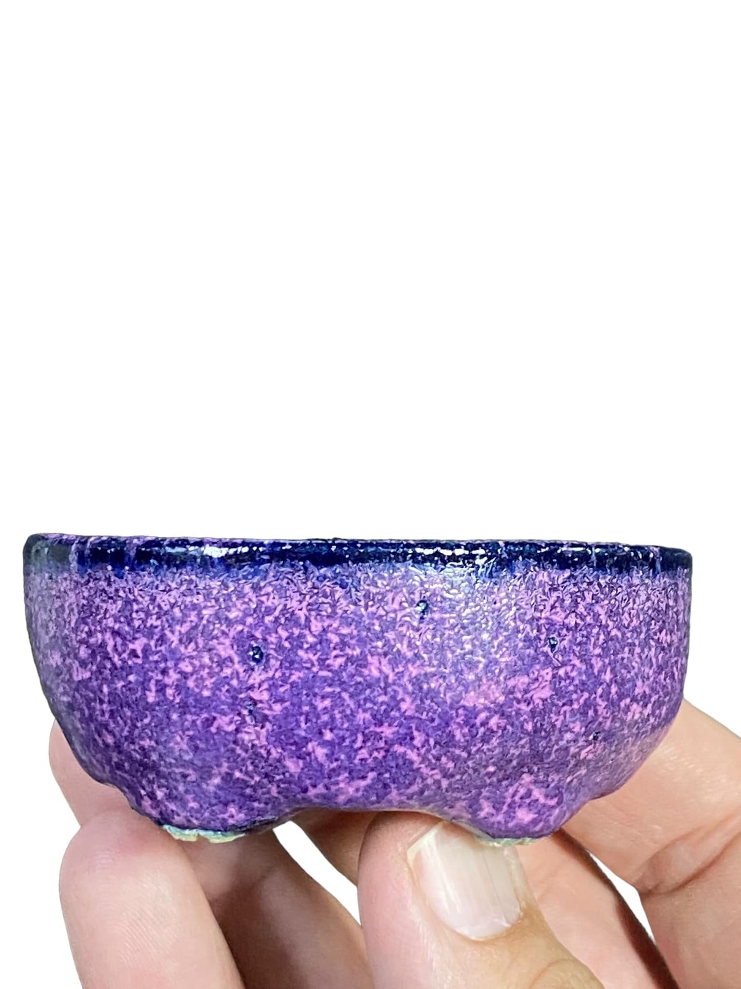 Kiyoshi Kiowai “Fuka” - Purple Glazed Bonsai Pot and Suiban (2-7/8" wide)