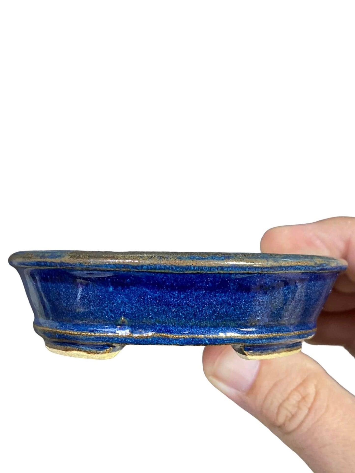 Toshiake Matsushige "Dokou" - Glazed Oval Bonsai Pot (3-3/4" wide)