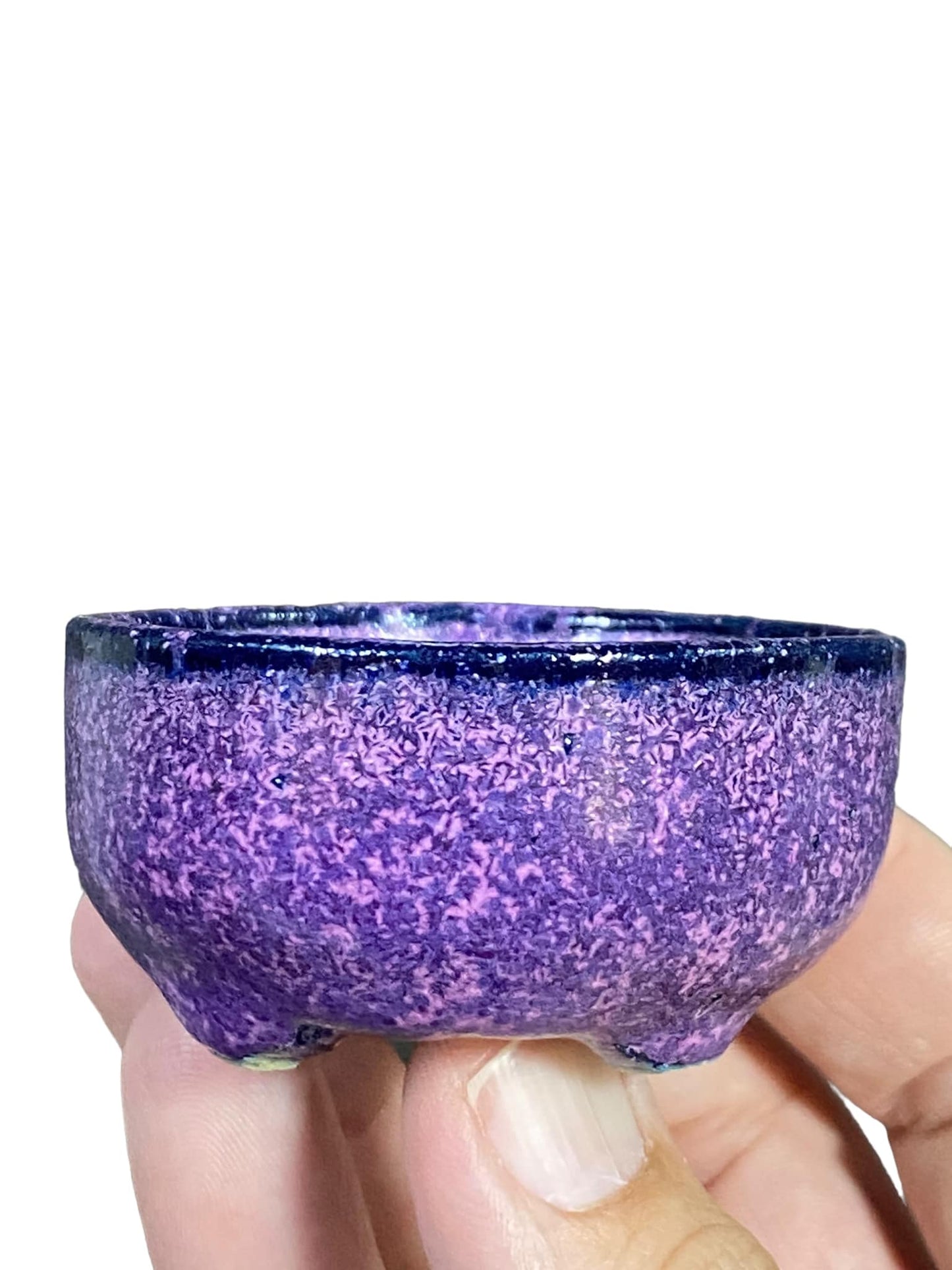 Kiyoshi Kiowai “Fuka” - Purple Glazed Bonsai Pot and Suiban (2-7/8" wide)