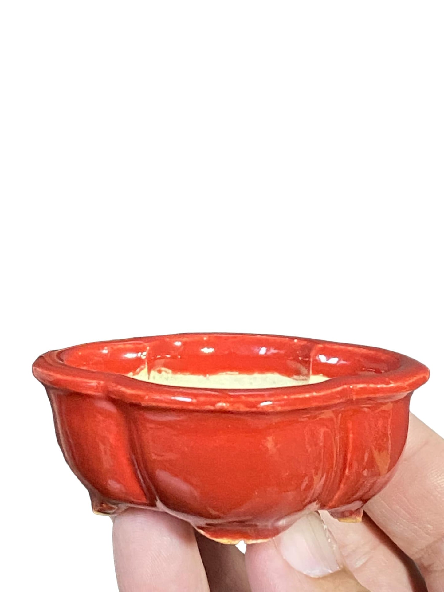 Kiyoshi Kiowai “Fuka” -  Rich Red Glazed Bonsai Pot (2-7/8" wide)