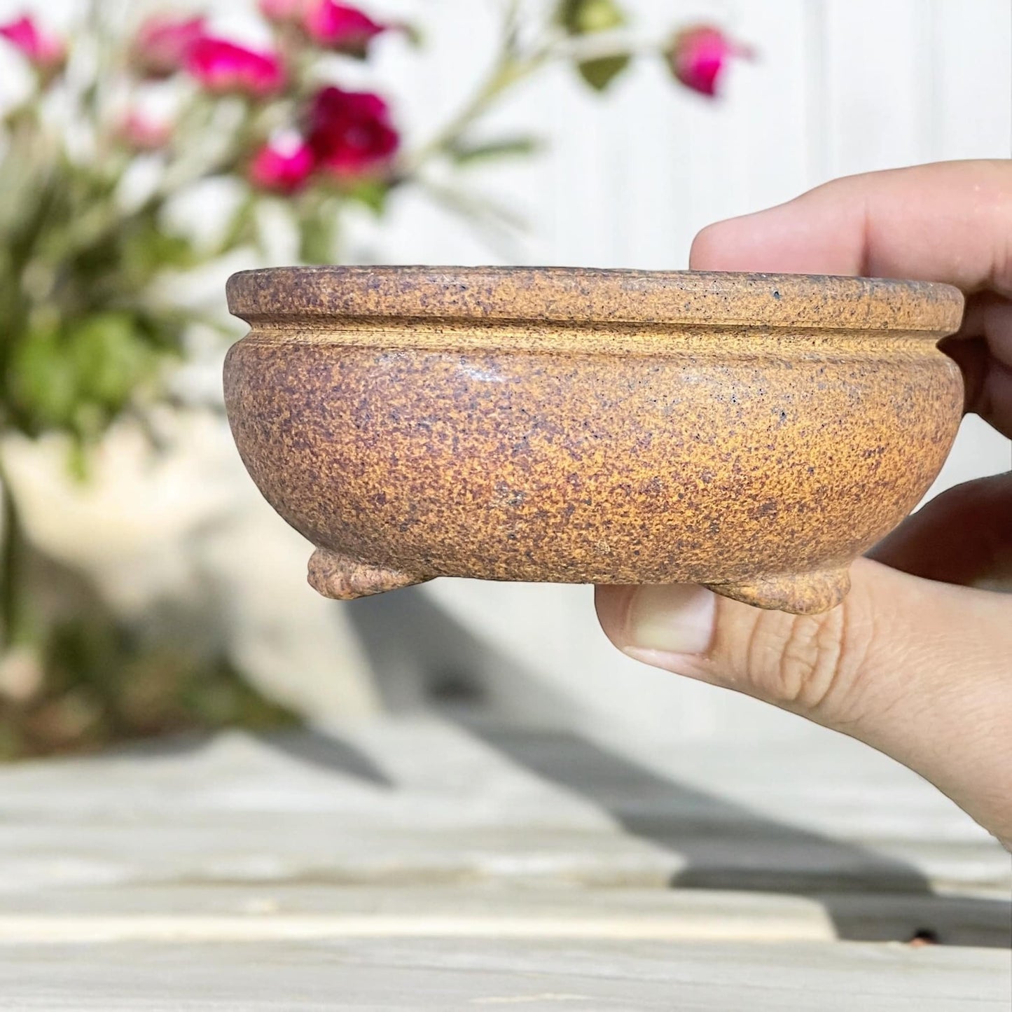 Japanese - Footed Bowl Bonsai Pot (3-3/4" wide)