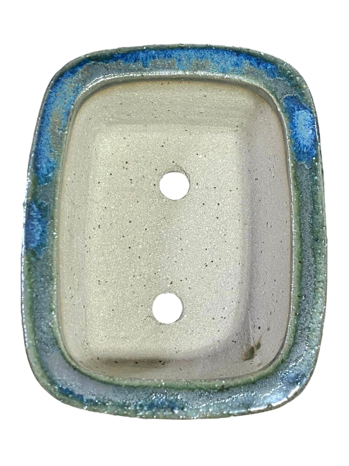 Shoseki -  Beautiful Two-Tone Glazed Rectangle Pot (4" wide)