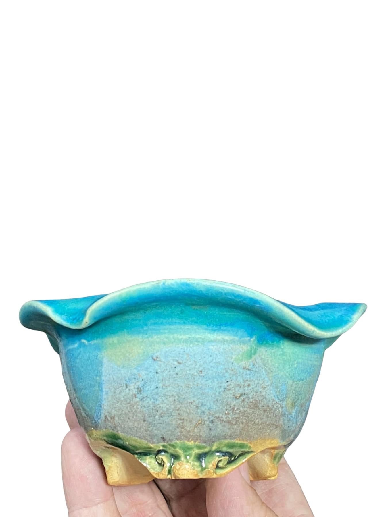 Masashi - Crab on a Glazed Bowl Bonsai or Accent Pot