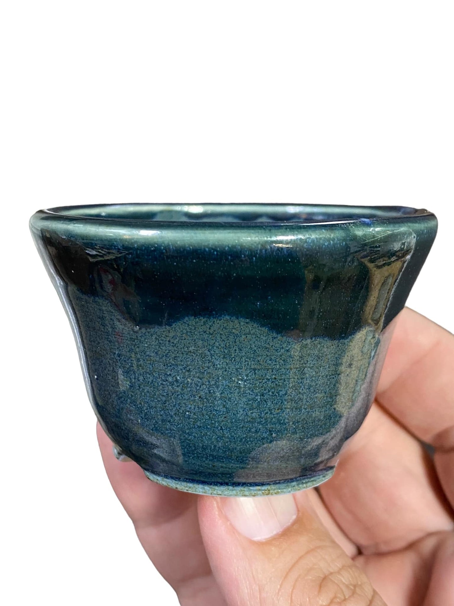 Shoseki - Layered Glaze Bowl Bonsai Pot (2-7/8" wide)