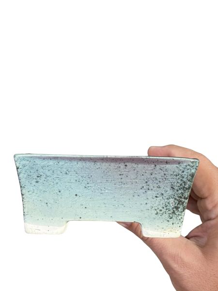 Shoseki - Stellar Speckle Glazed Square Bonsai Pot (4-5/8" wide)