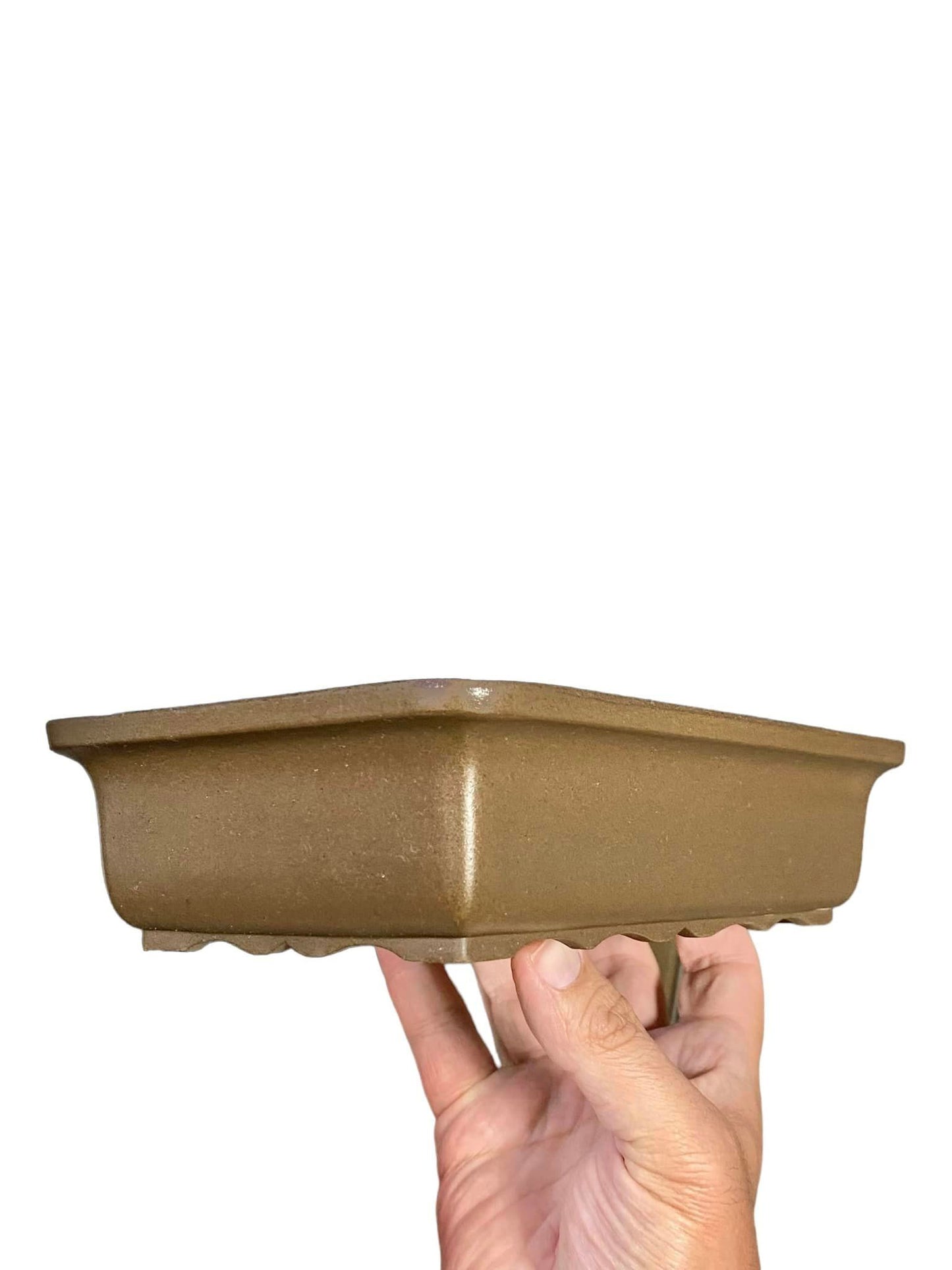 Japanese - Unglazed Rectangle Bonsai Training Pot (8-5/8" wide)