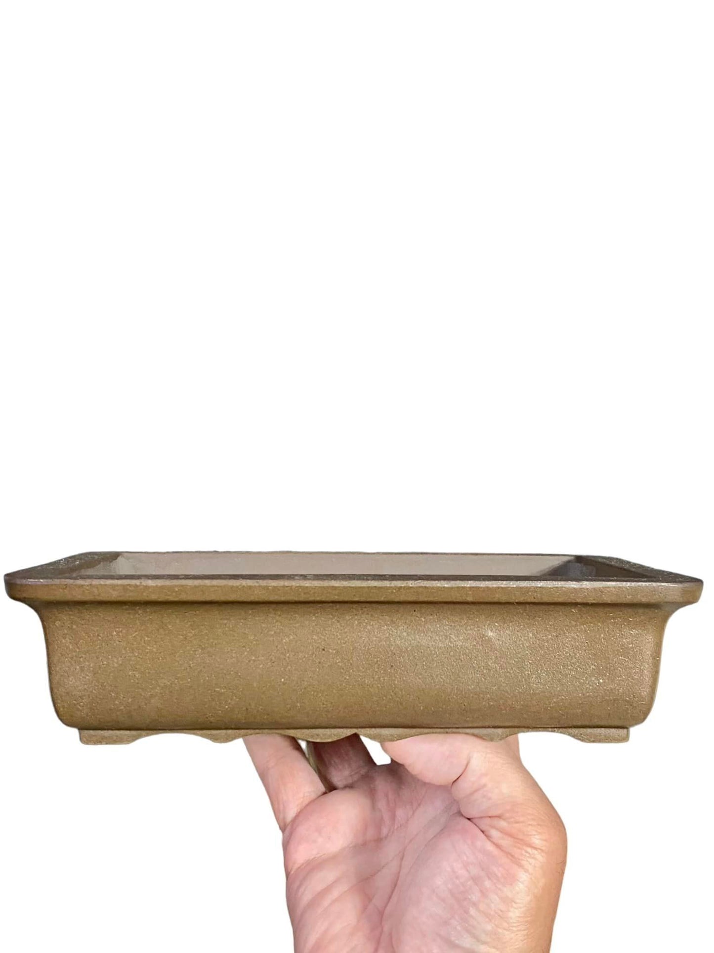 Japanese - Unglazed Rectangle Bonsai Training Pot (8-5/8" wide)