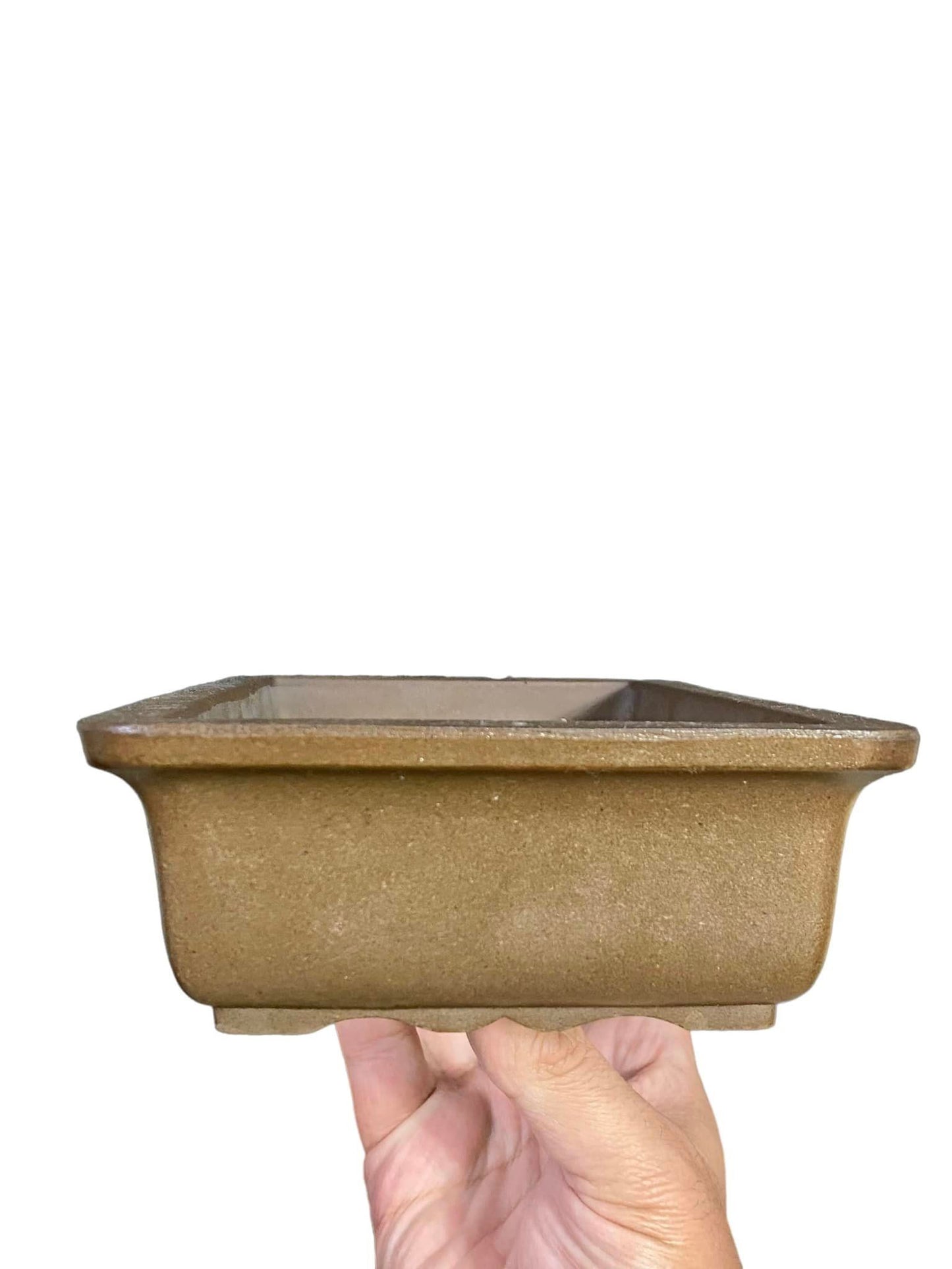 Japanese - Unglazed Rectangle Bonsai Training Pot (8-5/8" wide)