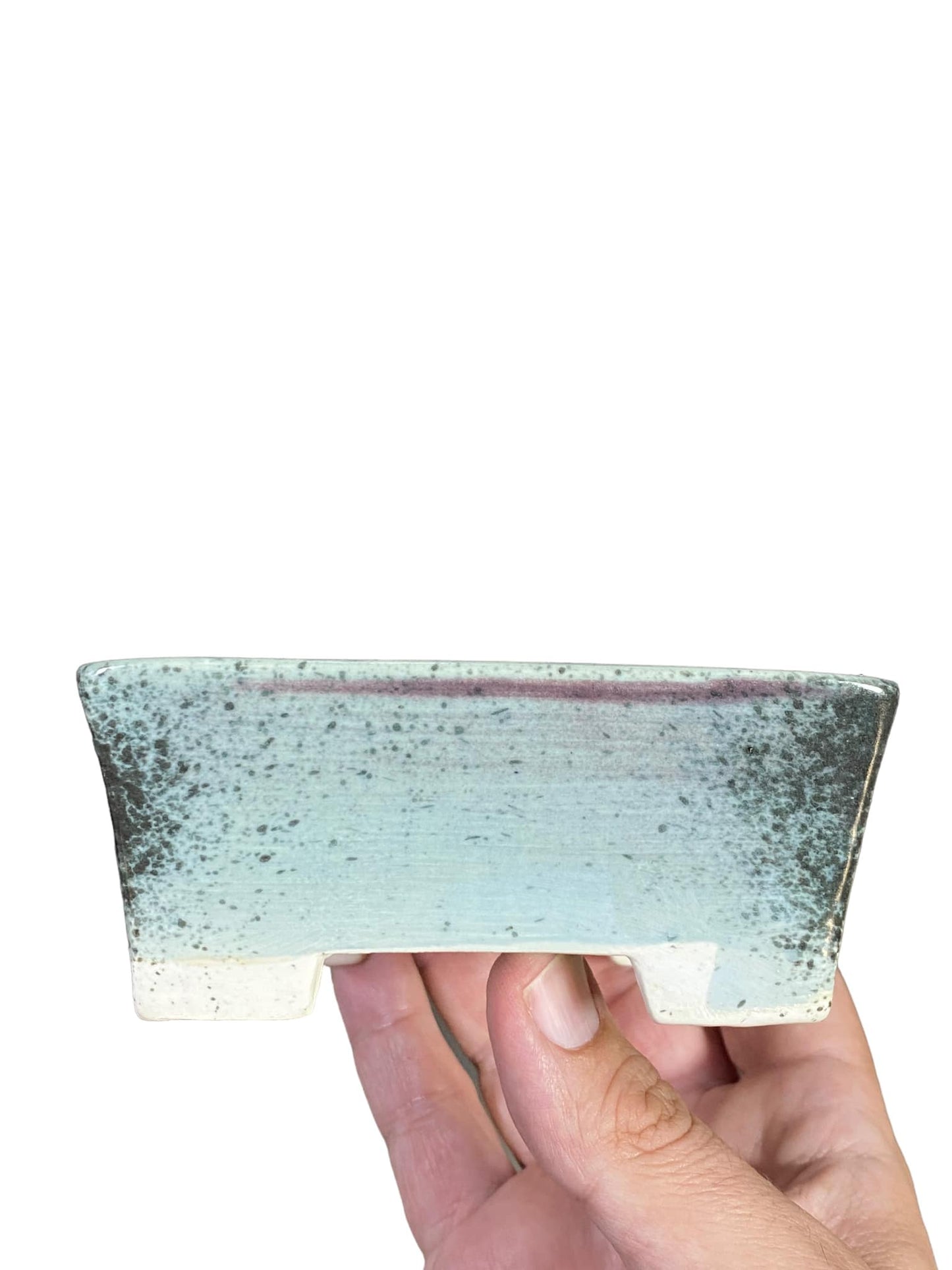 Shoseki - Stellar Speckle Glazed Square Bonsai Pot (4-5/8" wide)