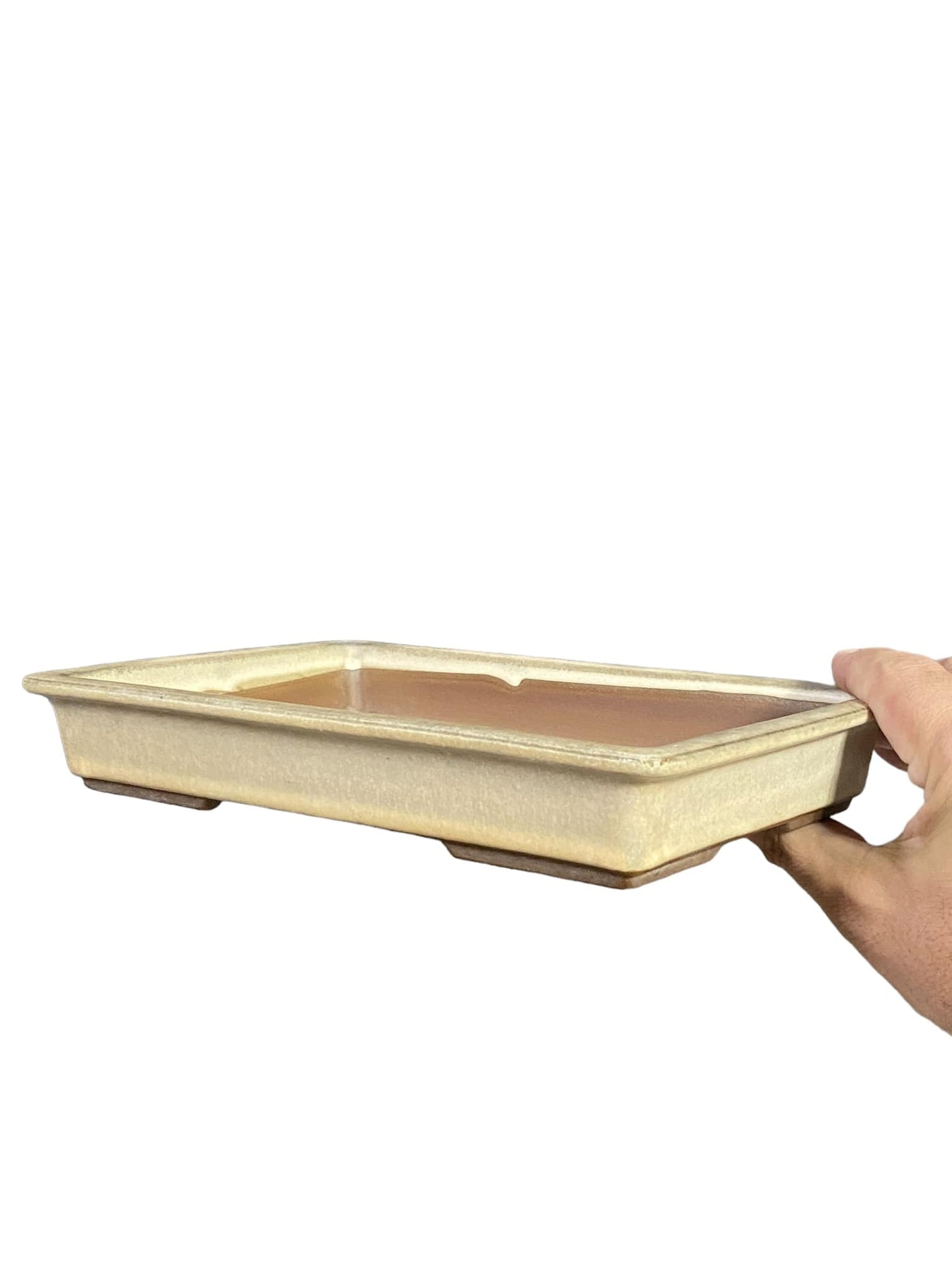 Japanese - Cream Glazed Shallow Rectangle Production Pot (9-11/16" wide)