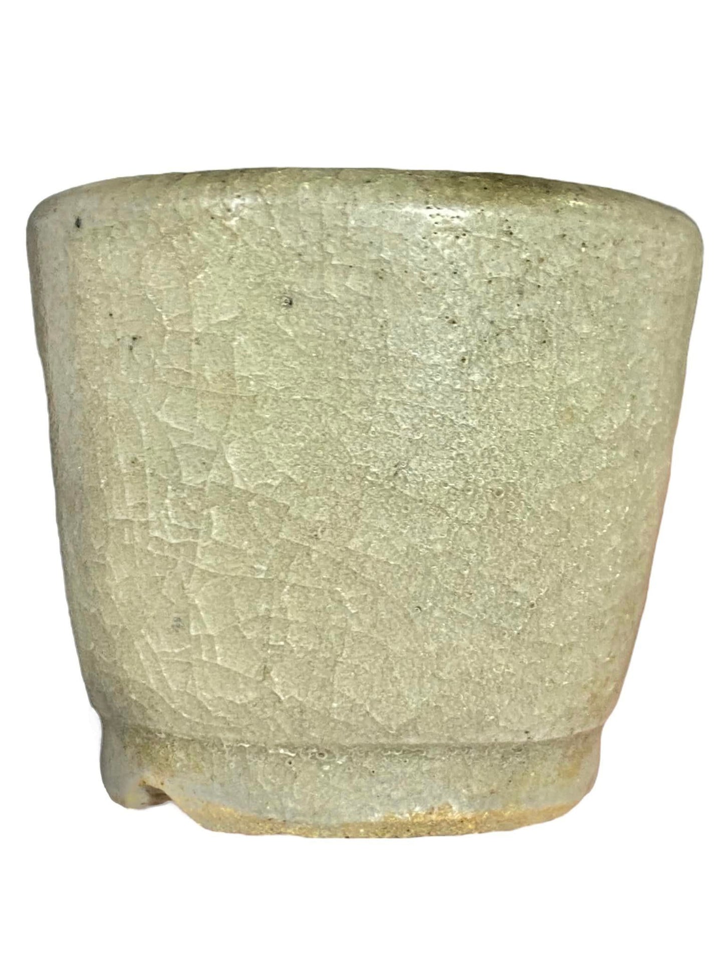 Sharaku -  Beautiful Crackle Glazed Mame Cascade Pot (1-15/16" wide)