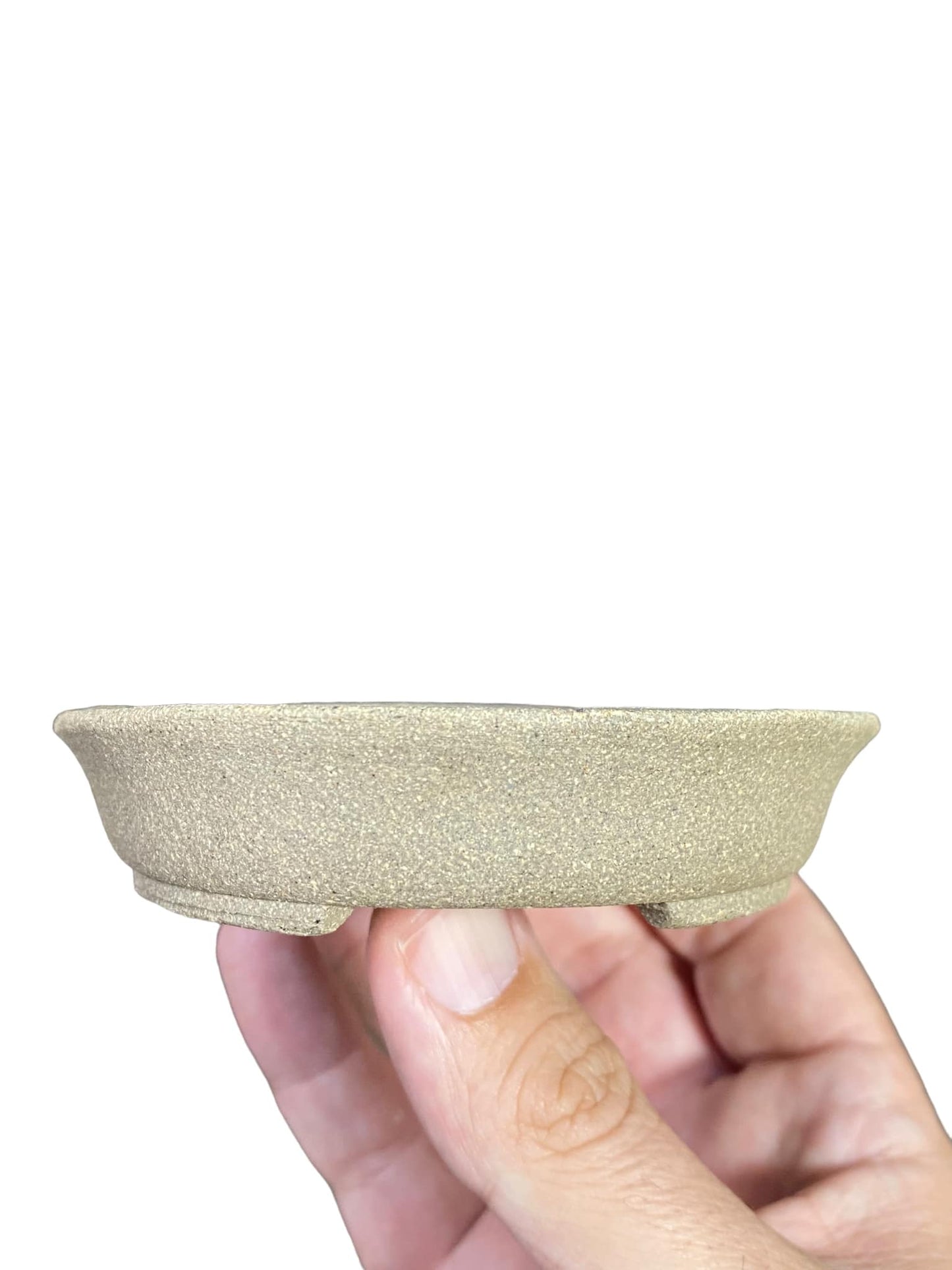 Shoseki -  Unglazed Tan Oval Bonsai Pot (5" wide)