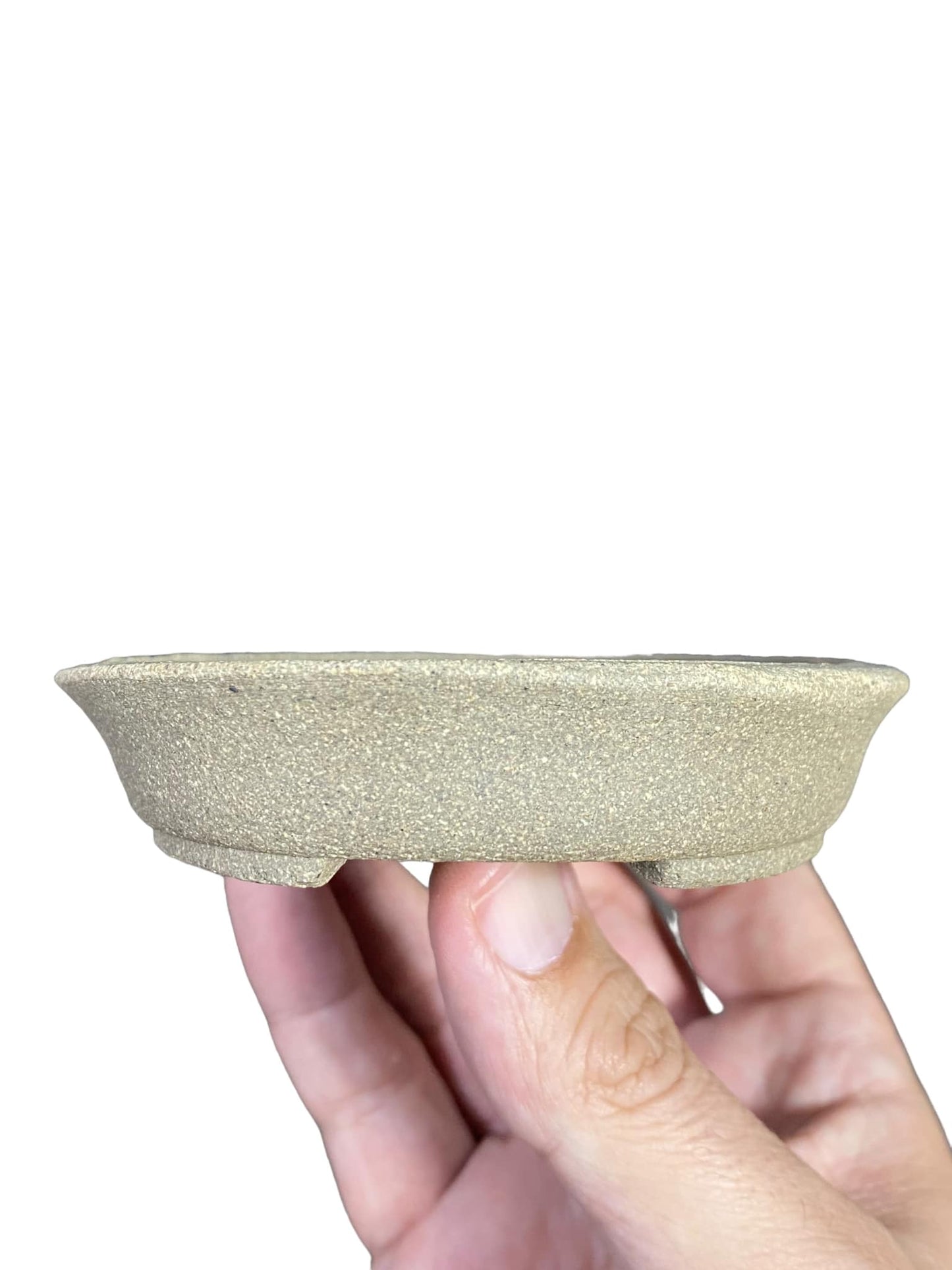 Shoseki -  Unglazed Tan Oval Bonsai Pot (5" wide)