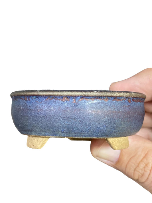 Deiju - Intriguing Footed Bowl Bonsai Pot (2-3/4" wide)