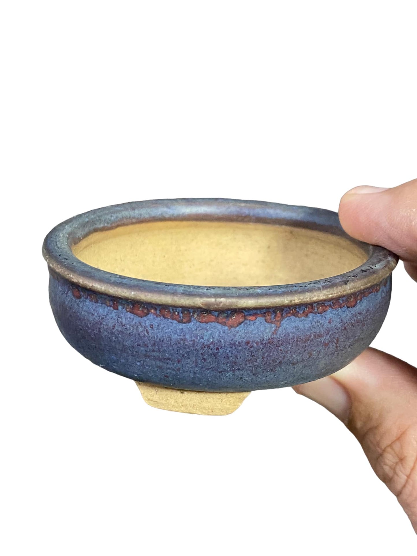 Deiju - Intriguing Footed Bowl Bonsai Pot (2-3/4" wide)