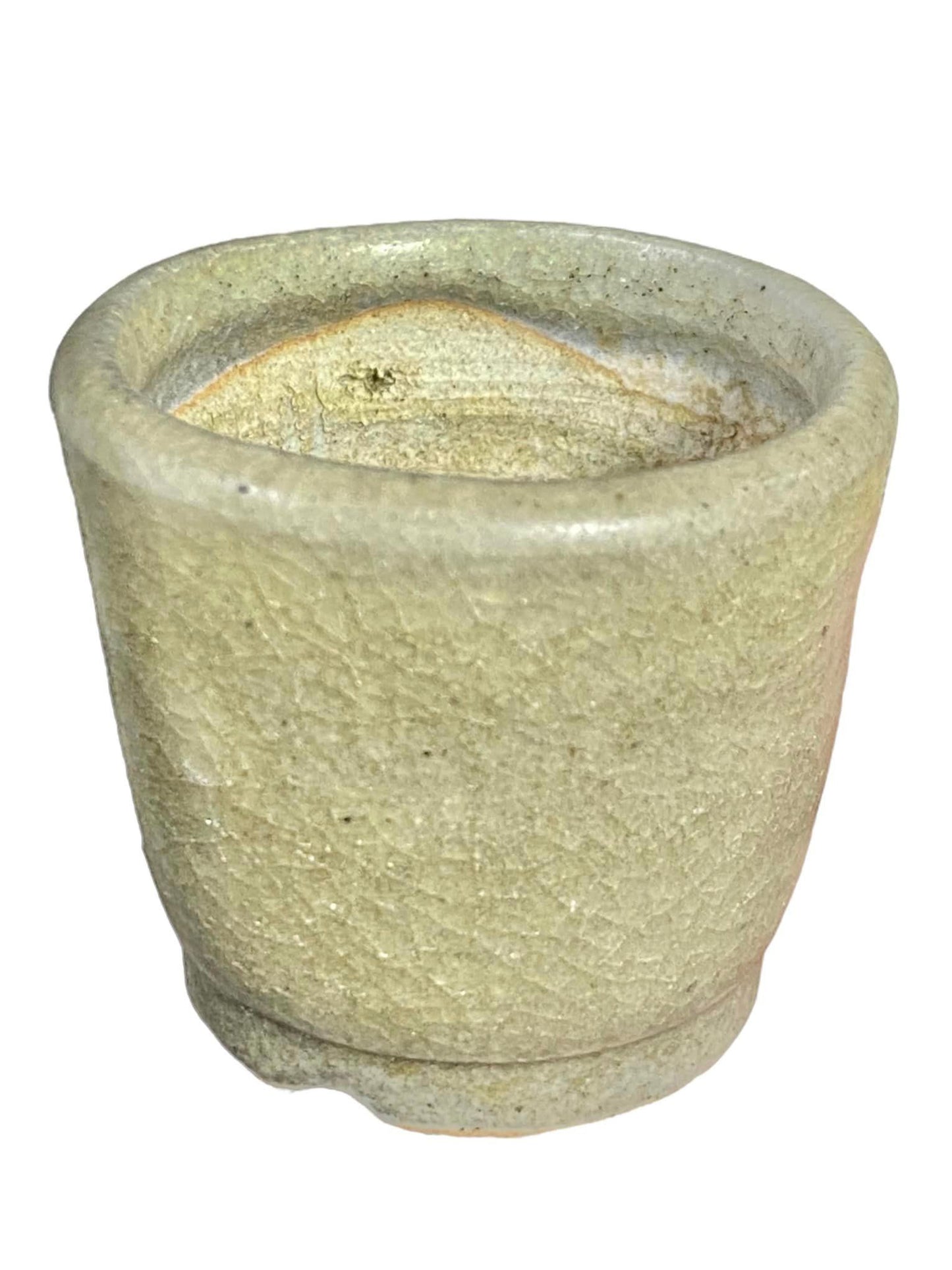 Sharaku -  Beautiful Crackle Glazed Mame Cascade Pot (1-15/16" wide)