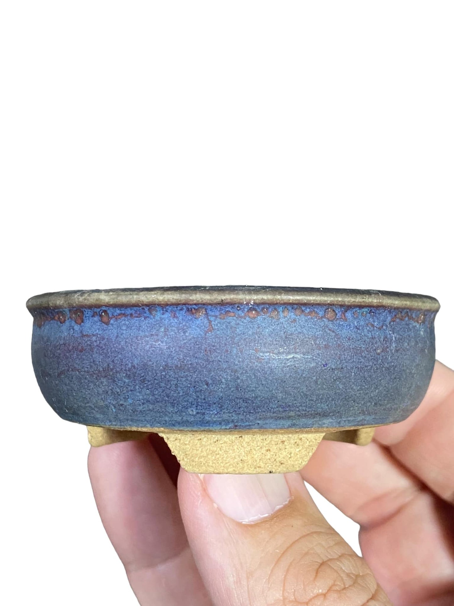 Deiju - Intriguing Footed Bowl Bonsai Pot (2-3/4" wide)