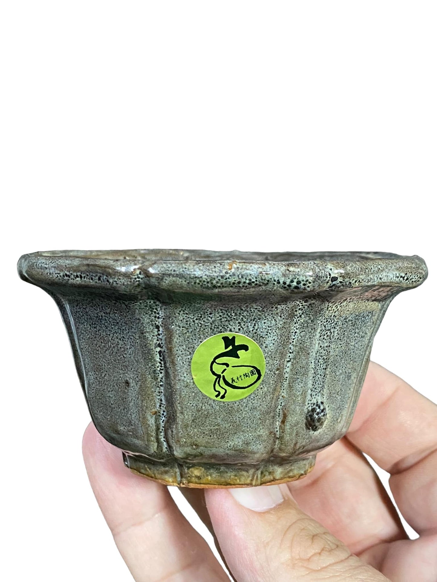 Shuho - Stunning Glazed Mame Rinka Bonsai Pot (3-3/4" wide)