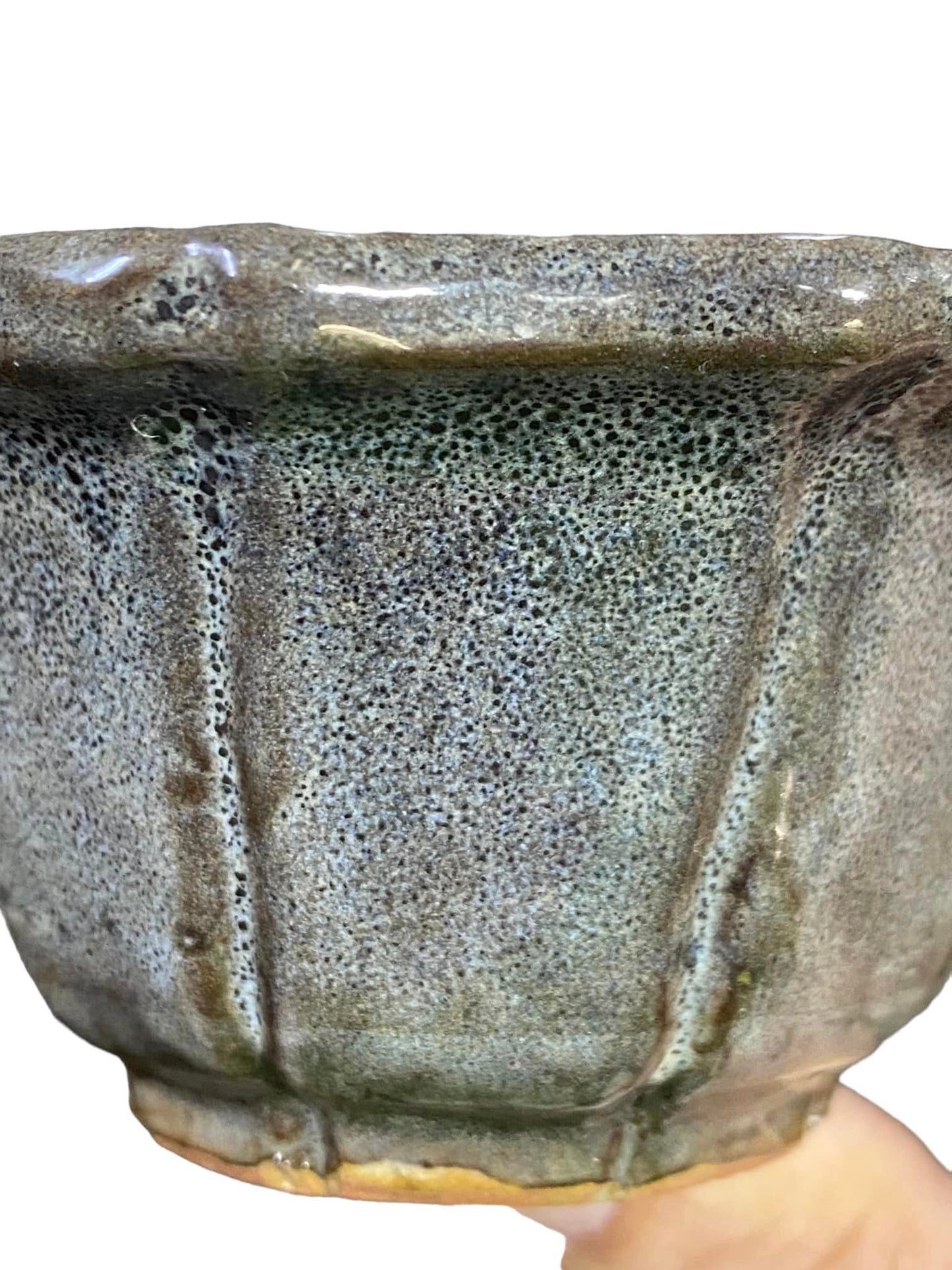 Shuho - Stunning Glazed Mame Rinka Bonsai Pot (3-3/4" wide)