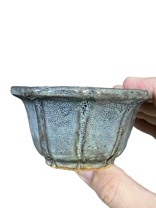 Shuho - Stunning Glazed Mame Rinka Bonsai Pot (3-3/4" wide)