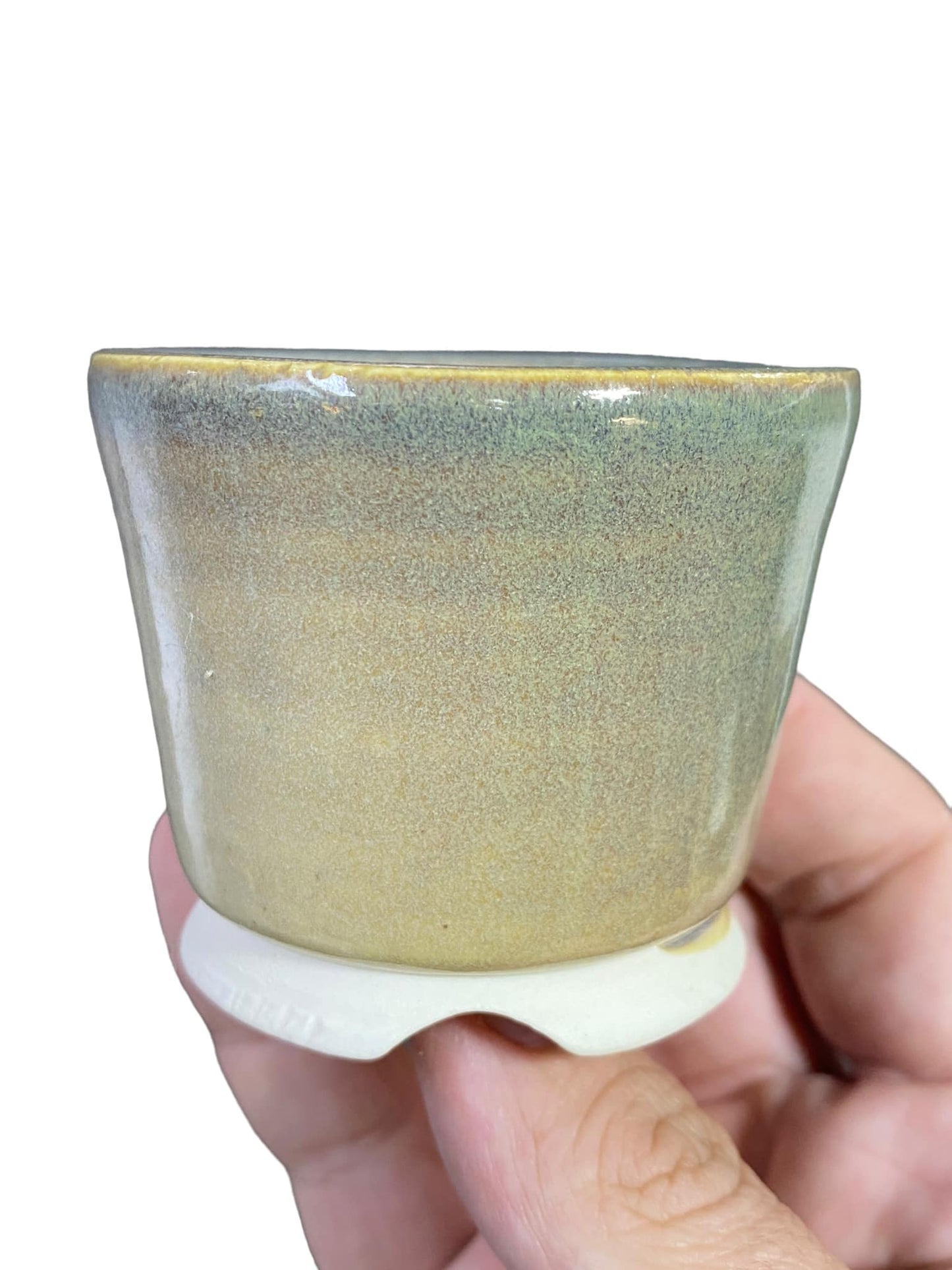 Shoseki - Multicolor Glazed Round Pot (2-3/4" wide)