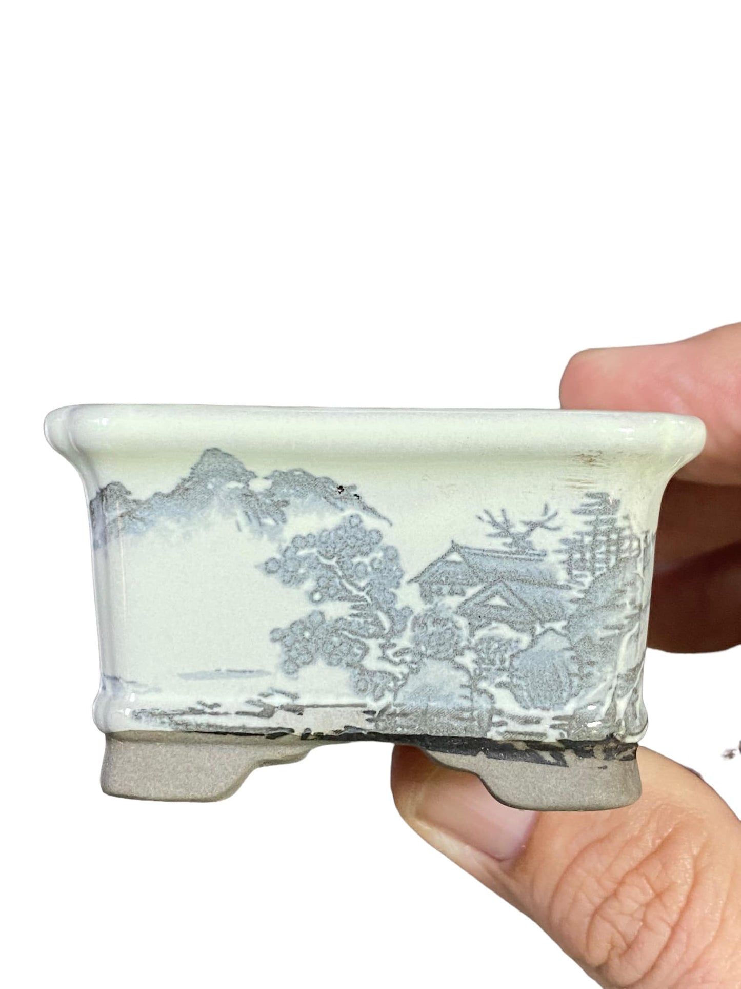 Bunzan - Scenic Transferware Accent Pot (2-1/2" wide)