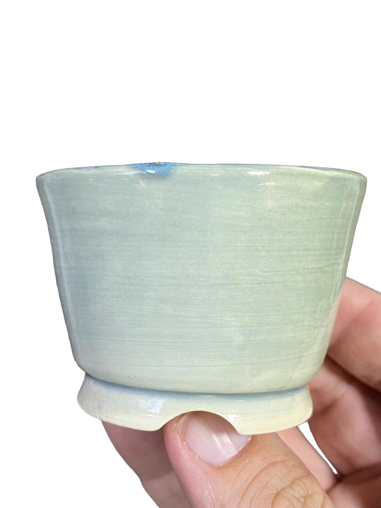 Shoseki - Nice Light Green Glazed Round Pot (2-7/8" wide)