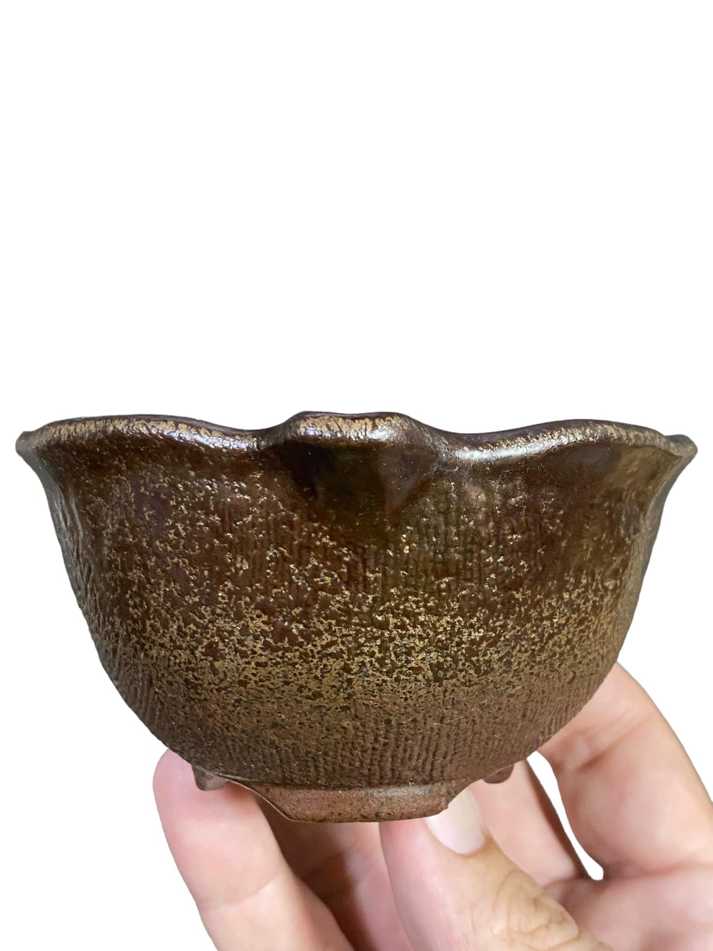 Bunzan - Cool Leaf Design Bowl Pot (4-1/4" wide)