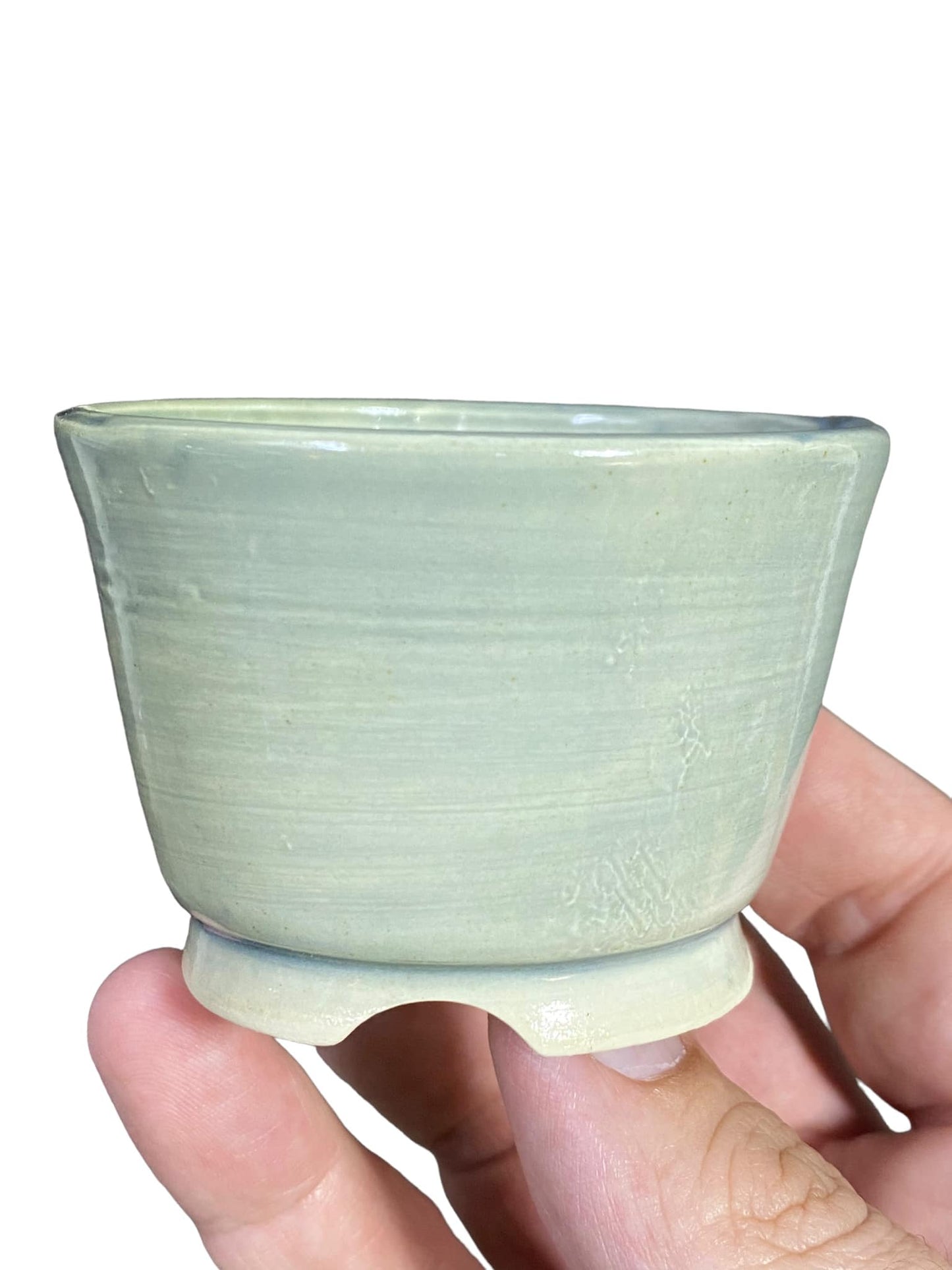 Shoseki - Nice Light Green Glazed Round Pot (2-7/8" wide)