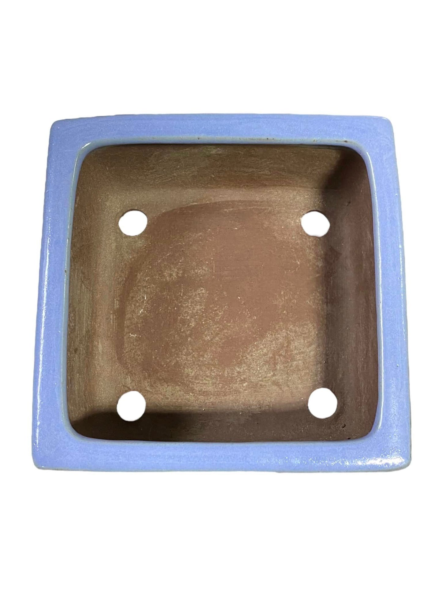 Yamaaki - Blue Glazed Square Bonsai Pot (5-5/8" wide)