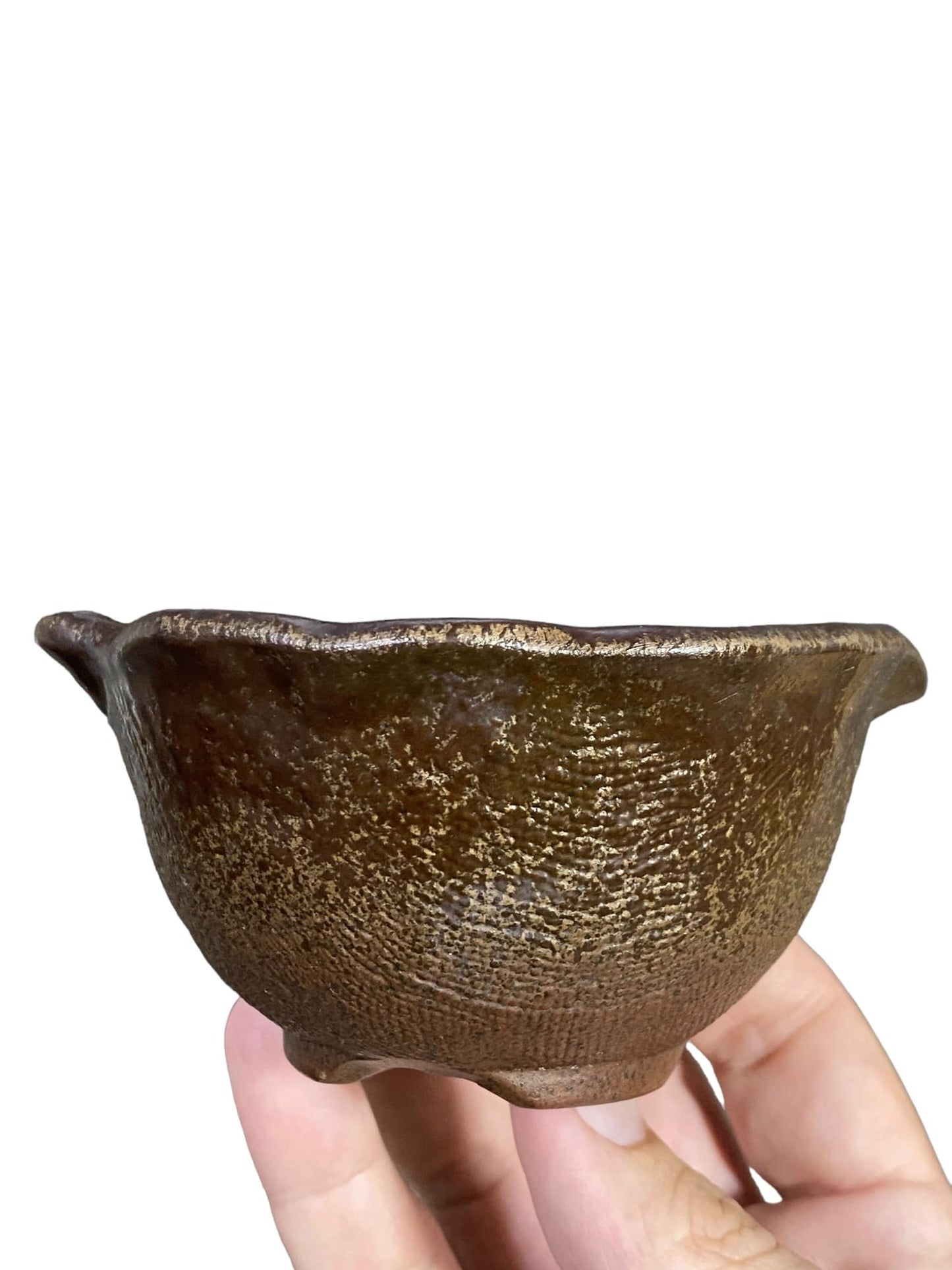 Bunzan - Cool Leaf Design Bowl Pot (4-1/4" wide)