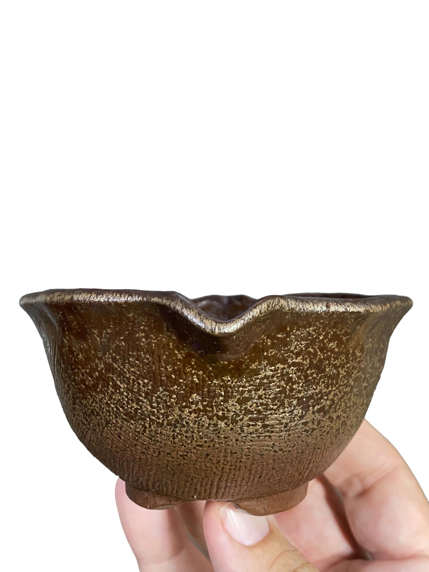 Bunzan - Cool Leaf Design Bowl Pot (4-1/4" wide)