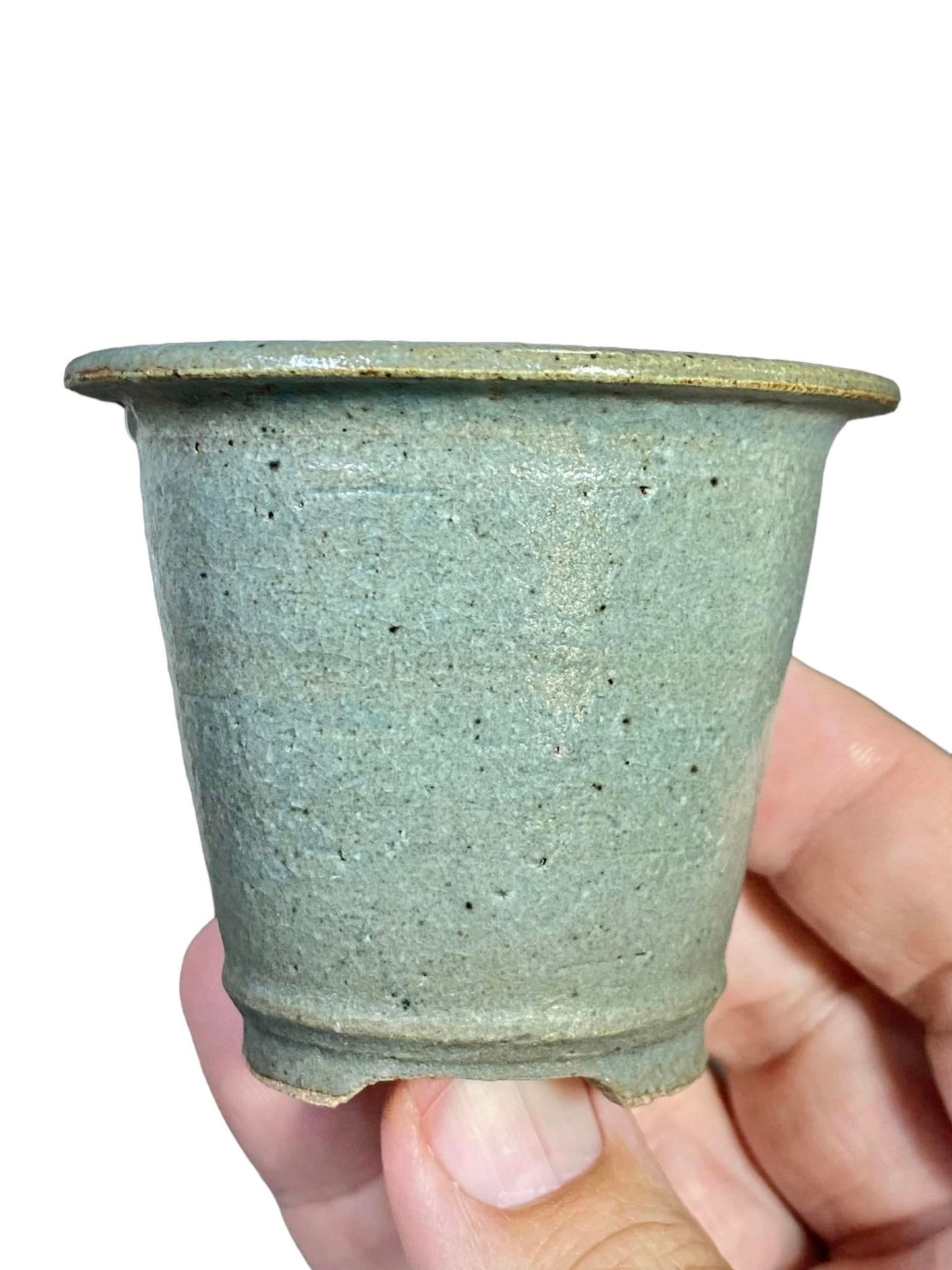 Japanese - Old Green Glazed Cascade Pot (2-3/4" wide)