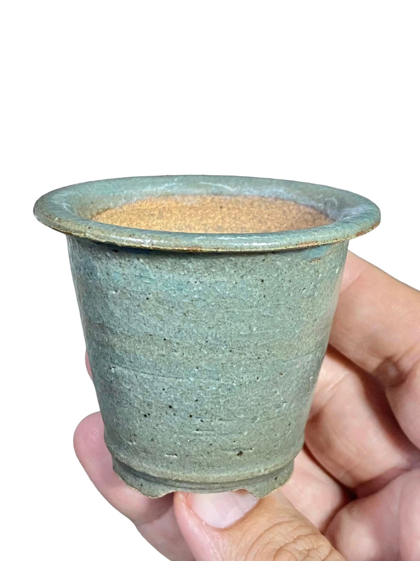 Japanese - Old Green Glazed Cascade Pot (2-3/4" wide)