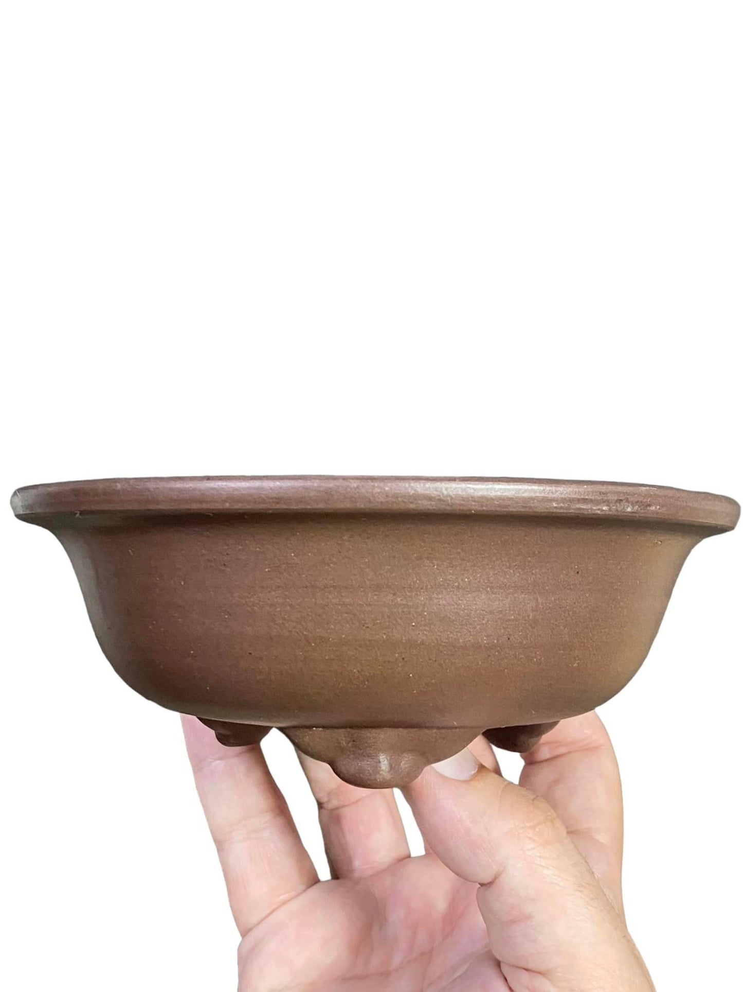 Yamaaki - Old Unglazed Footed Bowl Bonsai Pot (6-1/4" wide)