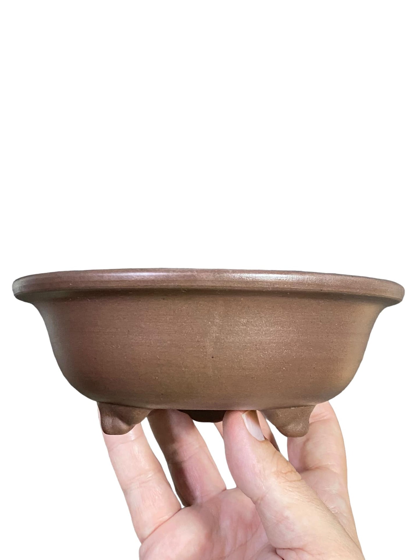 Yamaaki - Old Unglazed Footed Bowl Bonsai Pot (6-1/4" wide)