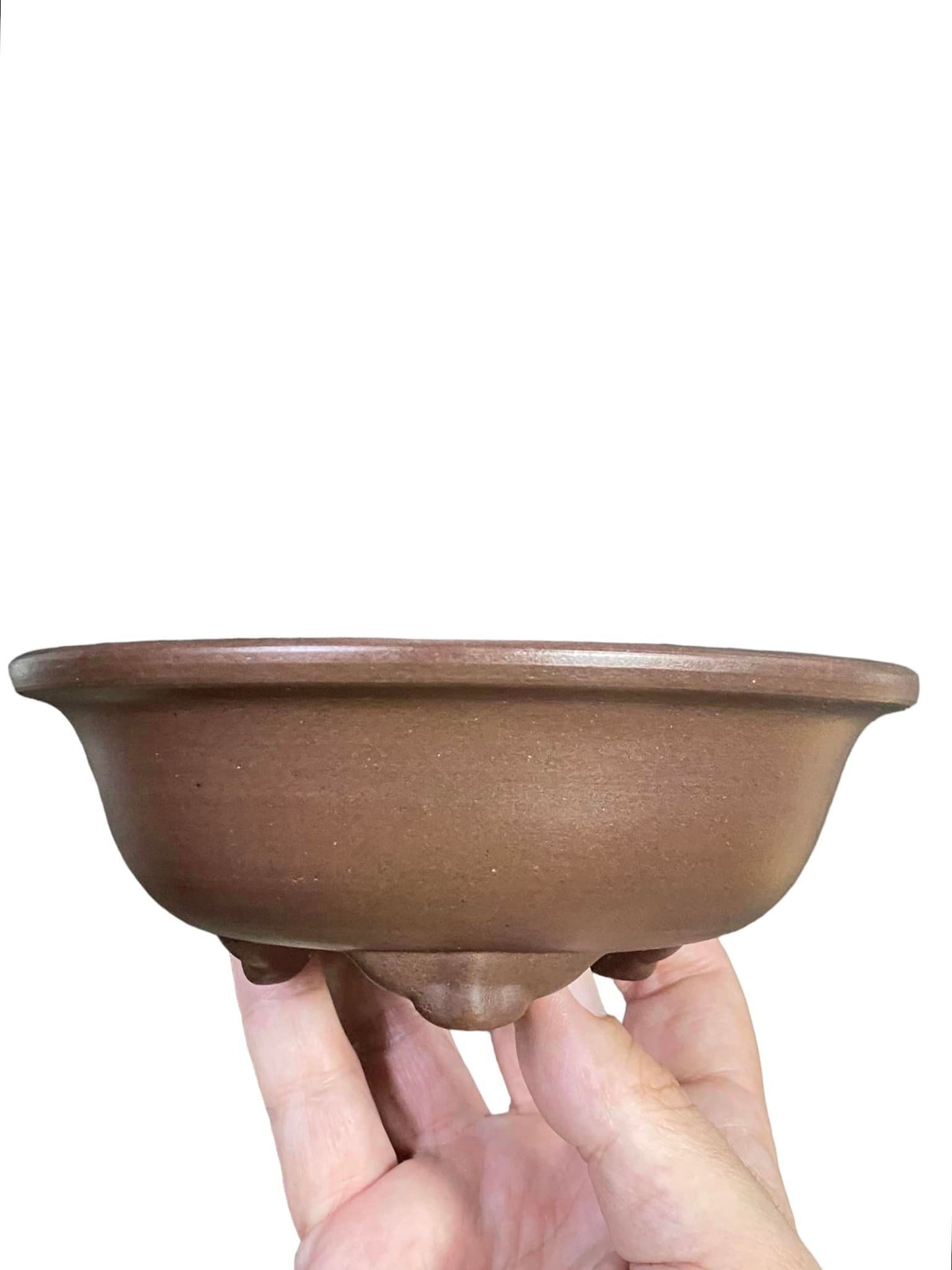 Yamaaki - Old Unglazed Footed Bowl Bonsai Pot (6-1/4" wide)