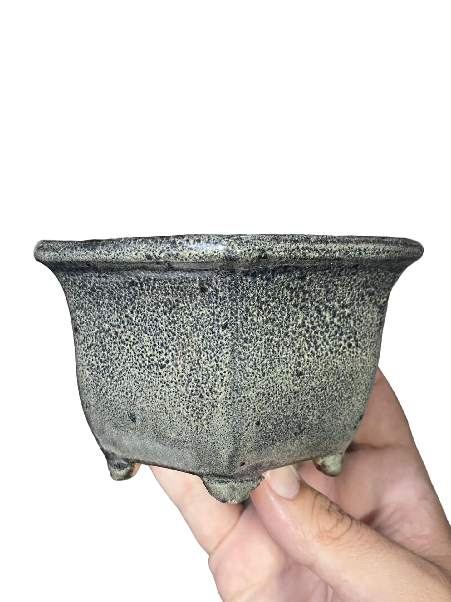 Shuho - Beautiful Greyscale Speckled Glaze (4-3/16" wide)