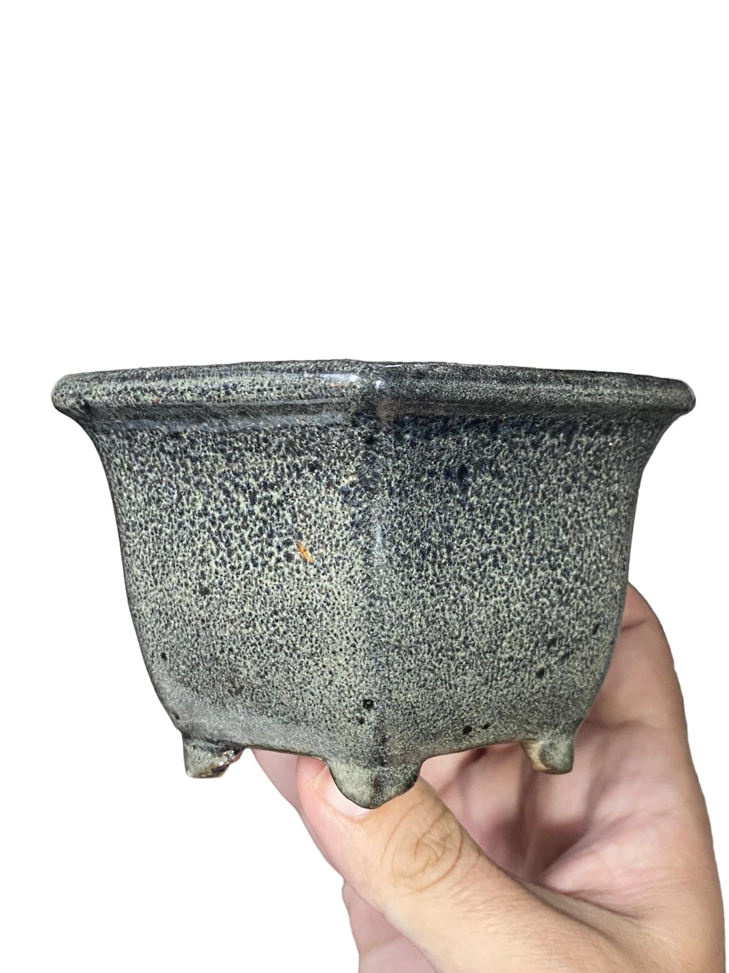 Shuho - Beautiful Greyscale Speckled Glaze (4-3/16" wide)