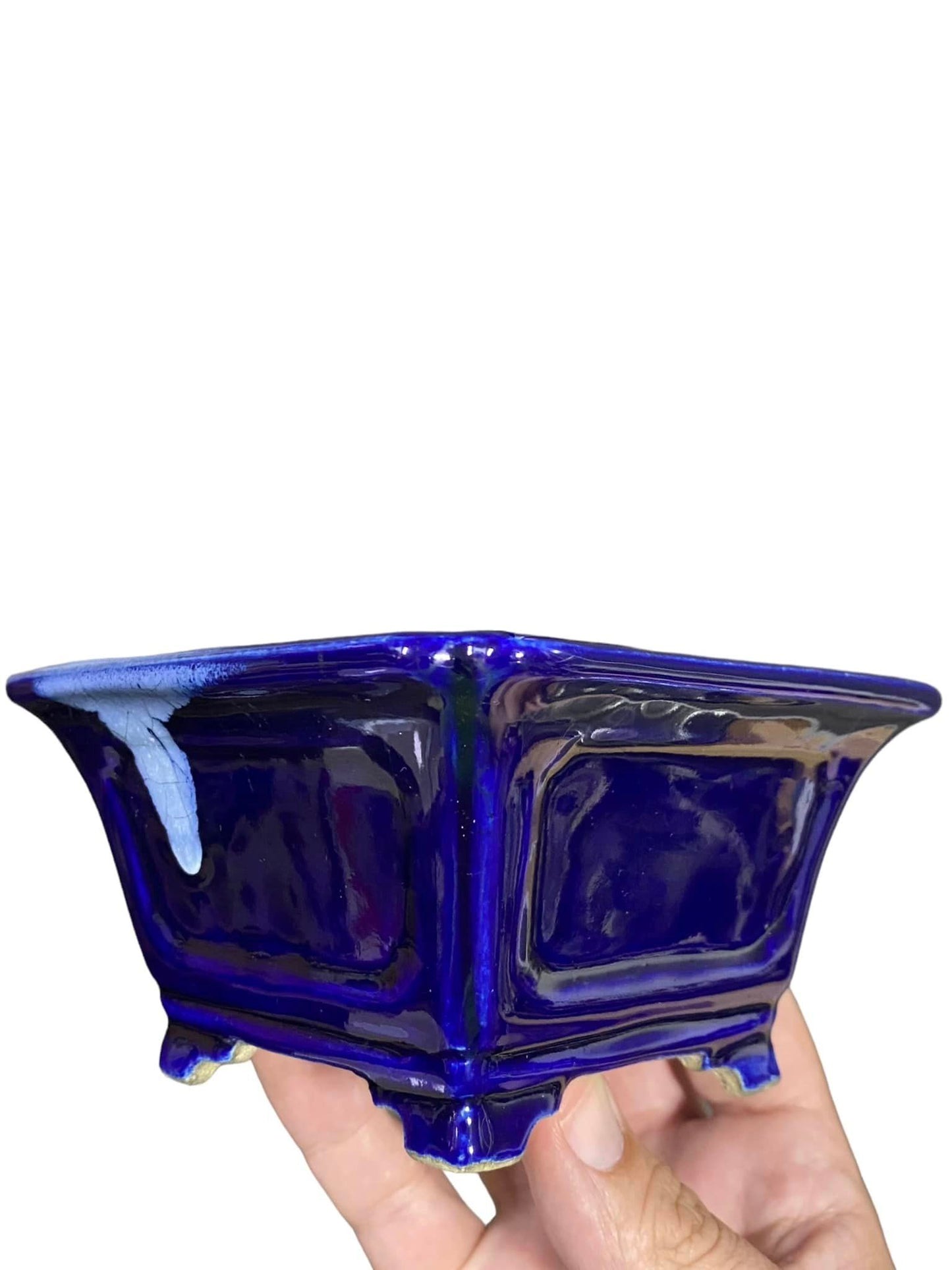 Satomi Terahata - Stunning Cobalt Crackle Glazed Pot (5" wide)