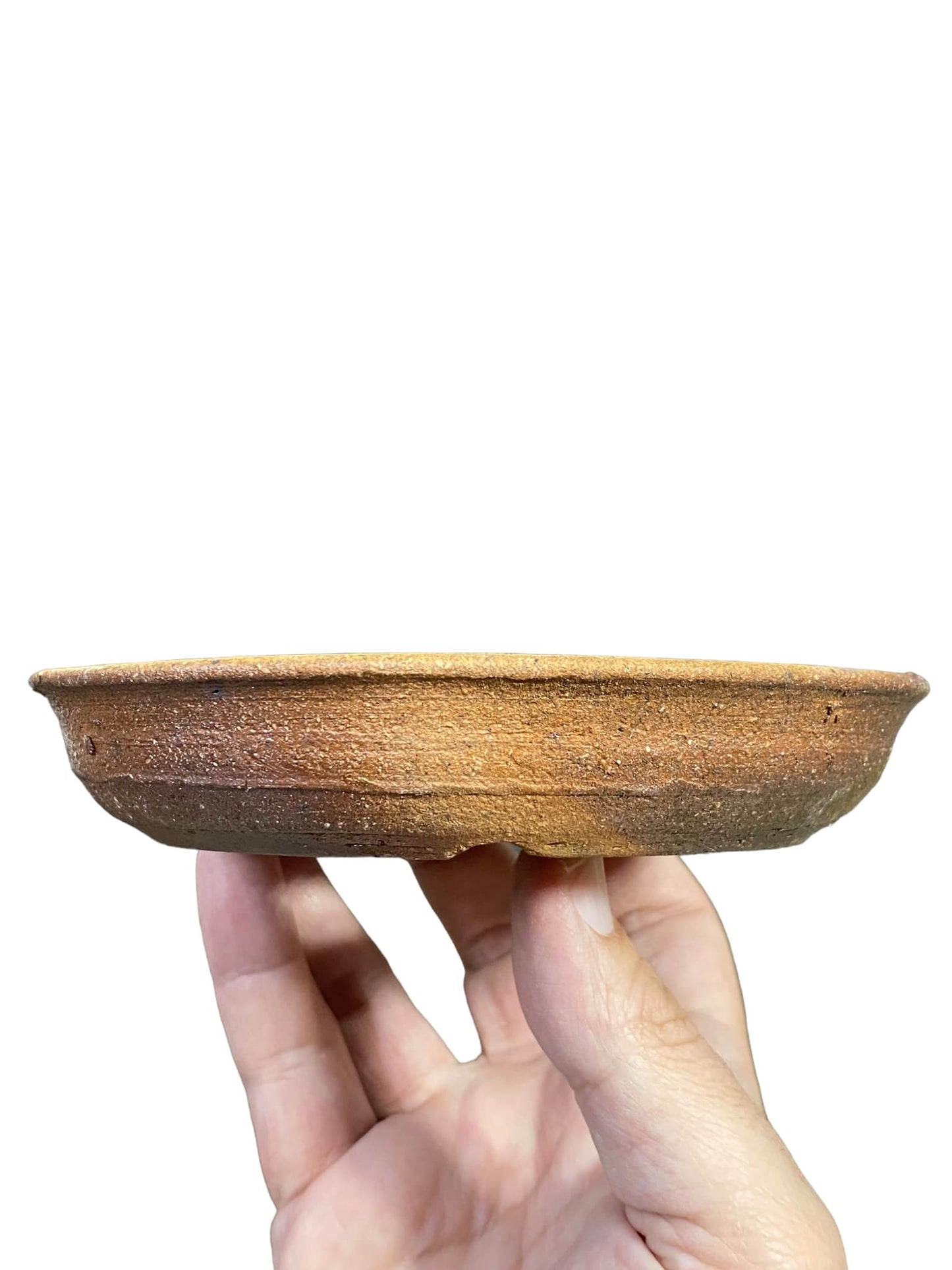 Japanese - Shallow Nanban Style Bonsai Pot with Lip Curl (5-5/8" wide)