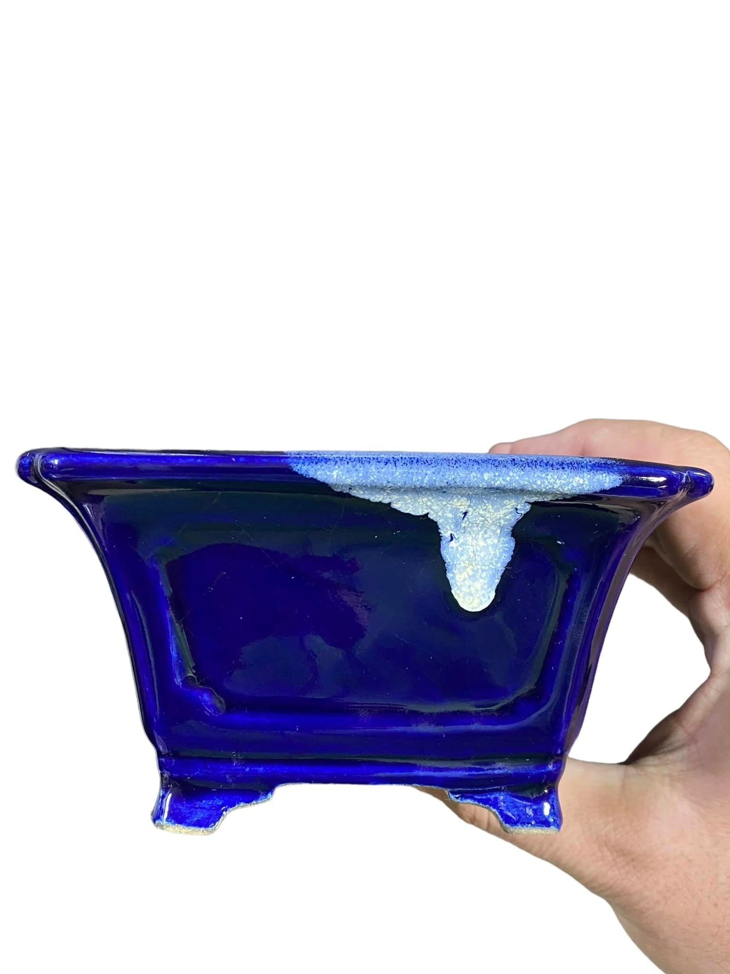 Satomi Terahata - Stunning Cobalt Crackle Glazed Pot (5" wide)