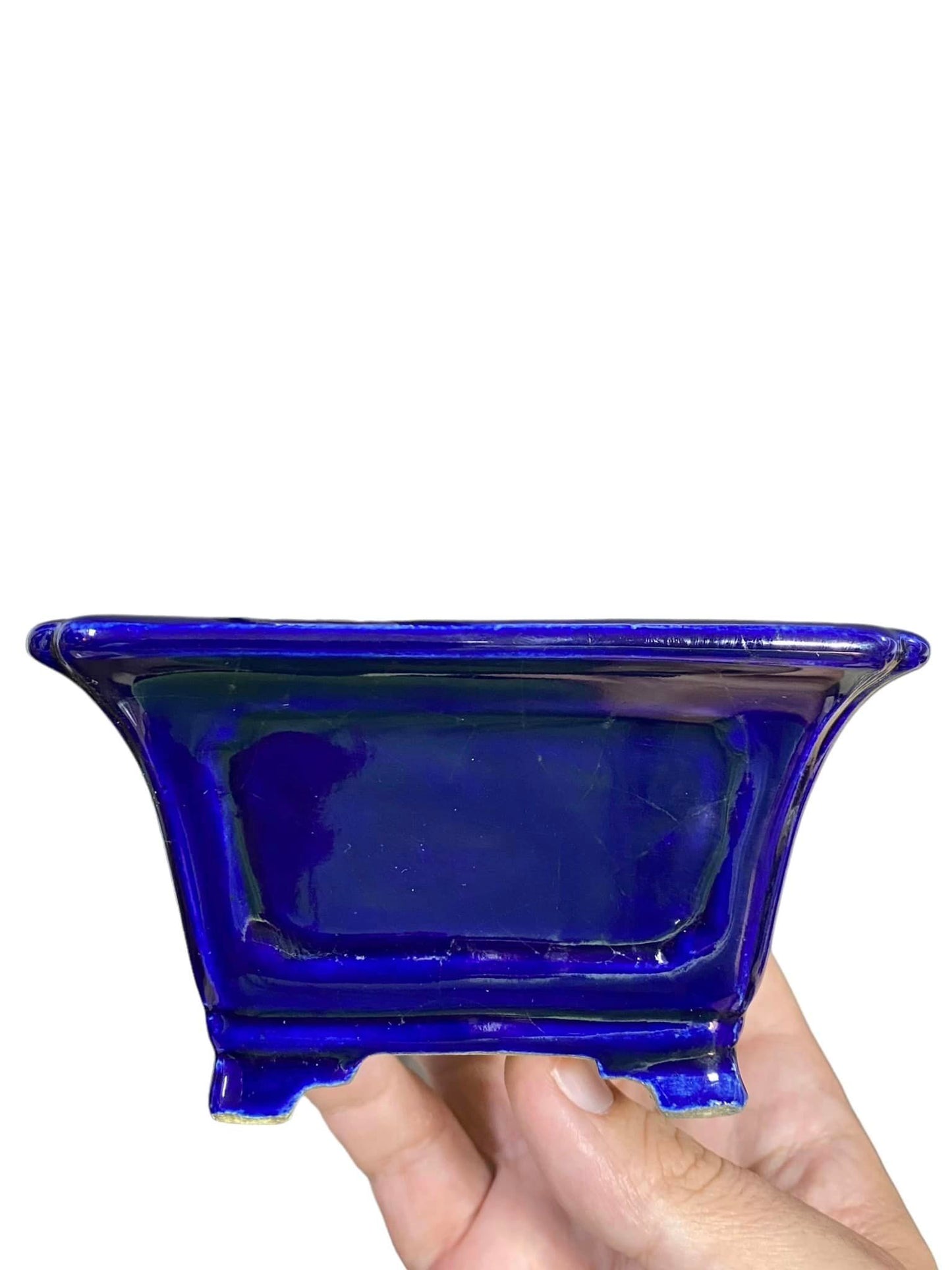 Satomi Terahata - Stunning Cobalt Crackle Glazed Pot (5" wide)