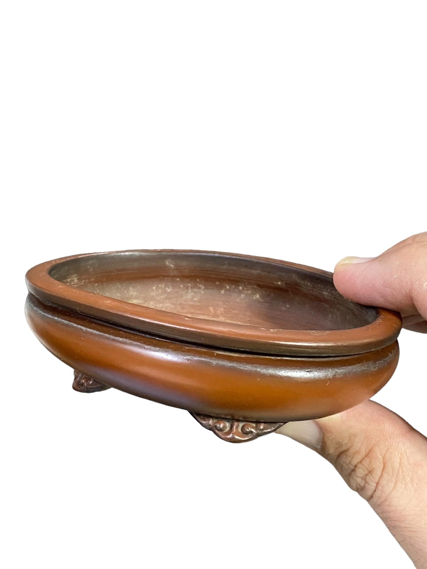 Hokido- Very Old and Highly Collectible Oval Bonsai Pot (4-1/8" wide)