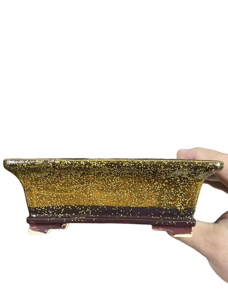 Fukuda Keiun - Spectacular Triple Layer Glazed Bonsai Pot (6-1/4" wide)