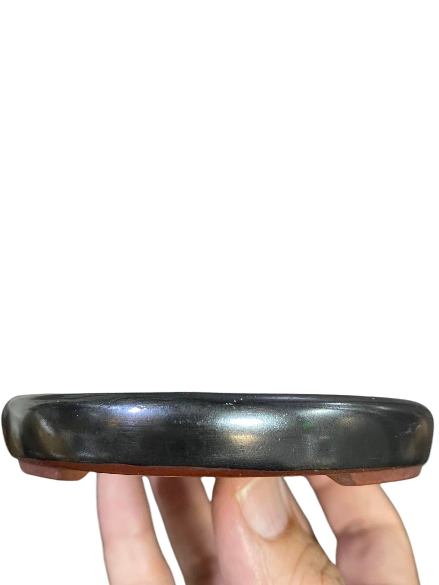 Bunzan - Shallow Glazed Oval Bonsai Pot (6-3/16" wide)